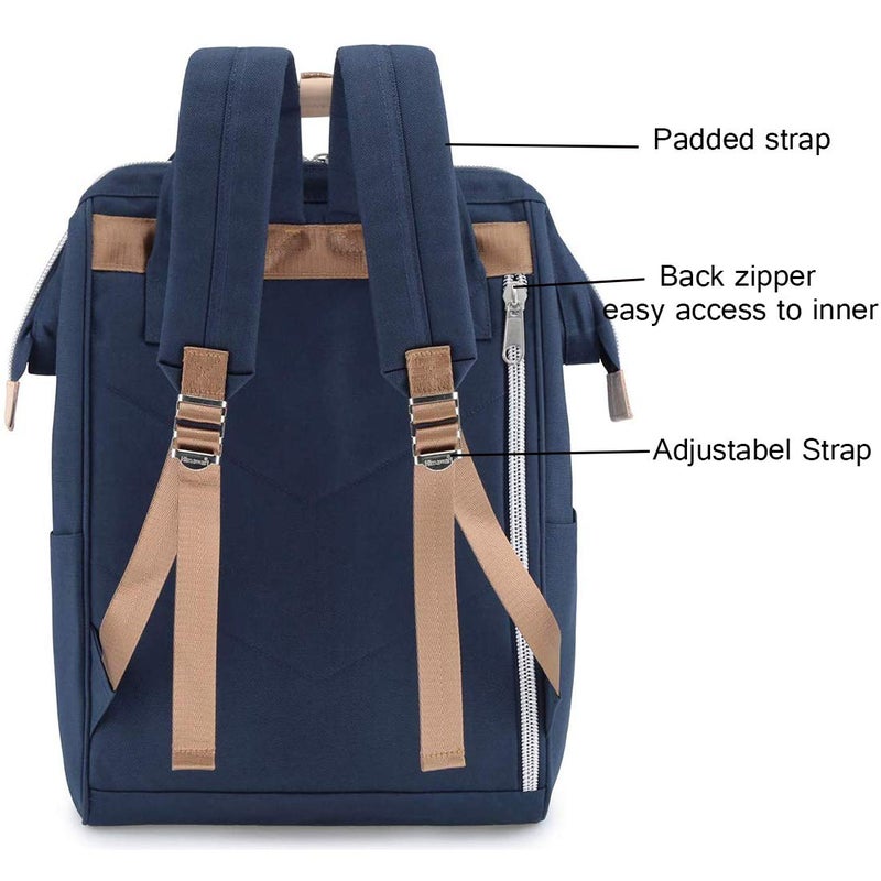 himawari Large Travel Backpack with Laptop Compartment 17 Inch Roomy Doctor Bag College backpack for Women&Men-Not include USB Port(1882-Navy blue+) - Image 5